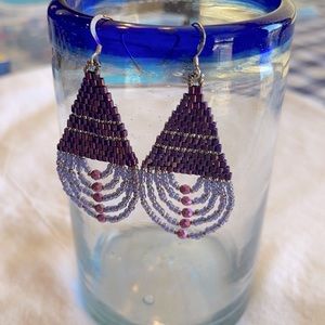 Hand beaded earrings.